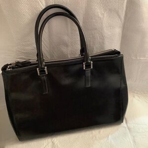 ANYA HINDMARCH EBURY BLACK LEATHER  Vintage HANDBAG TOTE​​​​​​​